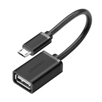 Ugreen kabel adapter przejściówka OTG USB (żeński) - micro USB (męski) 12 cm USB 2.0 480 Mbps czarny (US133 10396)