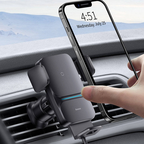 Baseus Wisdom Induktionsladegerät Autotelefonhalter für Haftnotizen schwarz (CGZX000001)