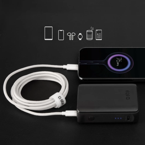 SBS TECABLETISSUETCCG USB-C - USB-C 1.5m 60W braided cable - gray