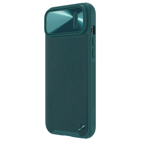 Nillkin CamShield Leather S Case iPhone 14 Plus Hülle mit Kameraabdeckung grün