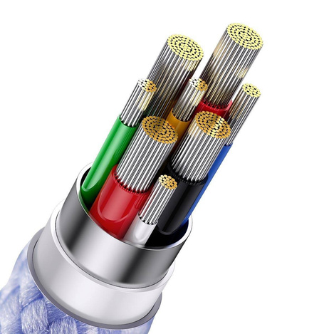 Baseus Flash Series II USB Typ C / USB Typ A Kabel - USB Typ C / Lightning / Micro USB 100 W 1,5 m lila (CASS030205)