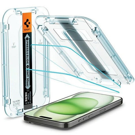 SPIGEN GLAS.TR EZ FIT IPHONE 15 PLUS CLEAR 2-PACK