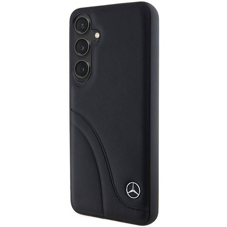 Oryginalne Etui MERCEDES hardcase Leather Curved Stitches MEHCS24S23RBCSK do Samsung Galaxy S24 Czarny