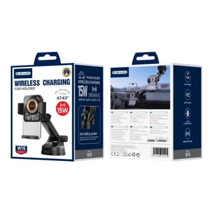 JELLICO car holder with wireless charging W15 15W Black