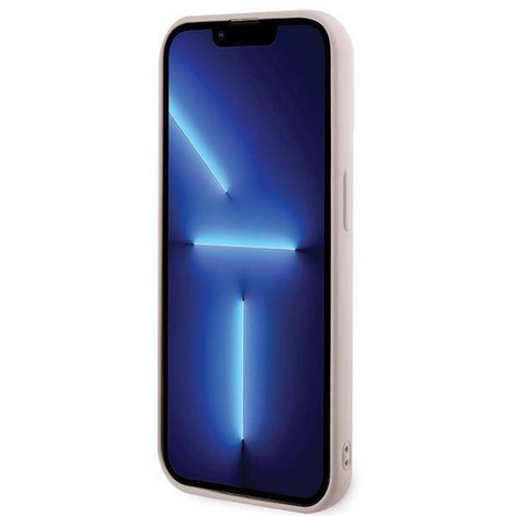 Karl Lagerfeld 3D Rubber Glitter Logo Hülle für iPhone 15 Pro – Rosa
