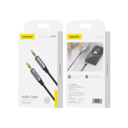 FONENG kabel BM31 JACK 3.5MM - JACK 3.5MM 1M Czarny