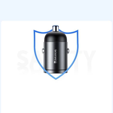 Baseus Tiny Star PPS mini inteligentna ładowarka samochodowa USB 30W Quick Charge 3.0 szary (VCHX-A0G)