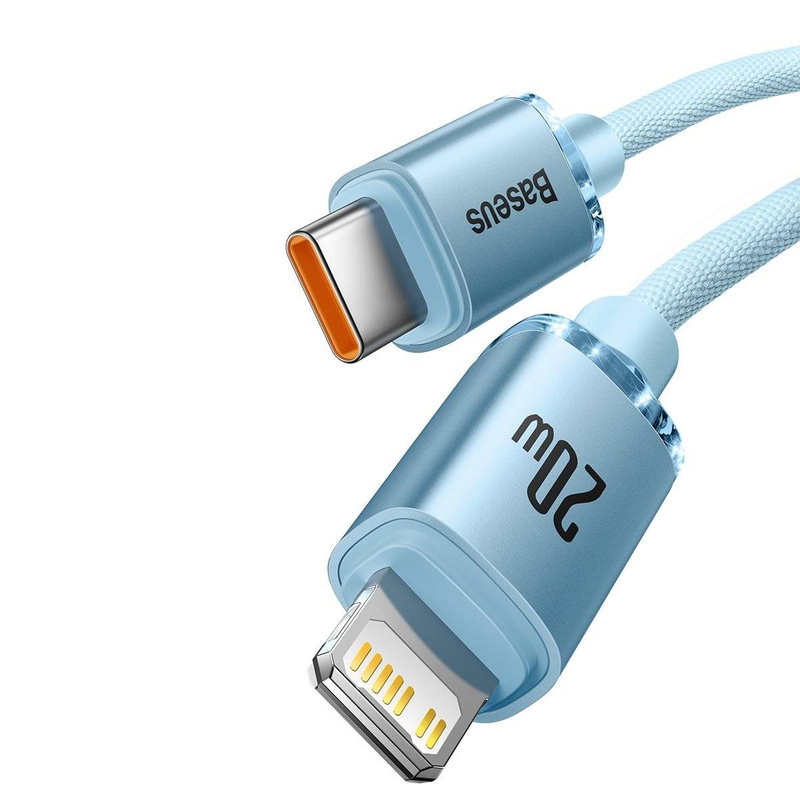 Baseus Crystal Shine Series USB Type C cable - Lightning Fast Charging Power Delivery 20W 1.2m blue (CAJY001303)