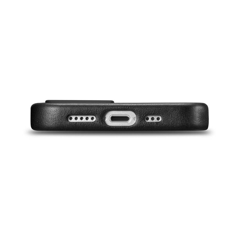 iCarer Case Leather genuine leather case cover for iPhone 14 Plus black (MagSafe compatible)