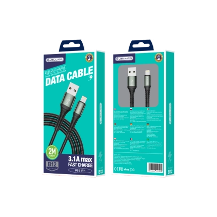 JELLICO kabel B12 Lightning 3.1A 2M Czarny