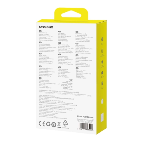 Kabel Baseus Crystal Shine CB000089 USB-C / USB-C USB3.2 100W 20Gbps 1.5m - czarny