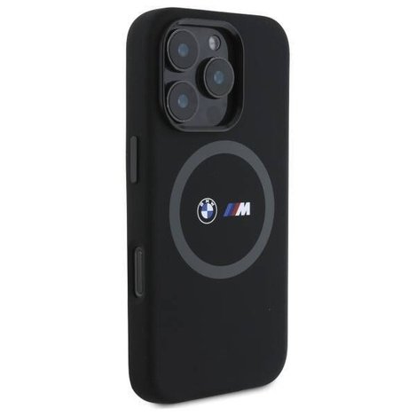 Original Case IPHONE 16 PRO MAX BMW Hardcase M Silicone Printed Ring MagSafe (BMHMP16X23SROK) black