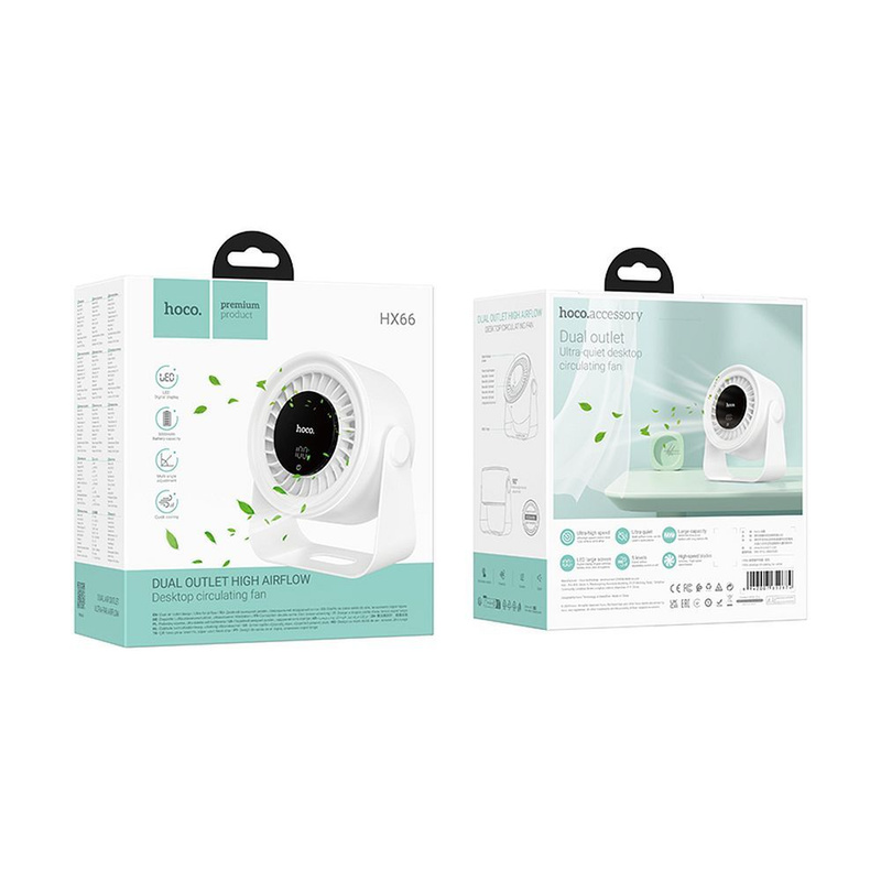 Wentylator biurkowy Hoco HX66 biały