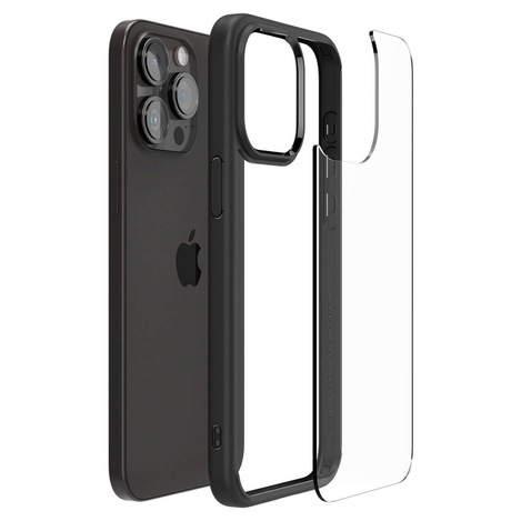 Spigen Crystal Hybrid, mattschwarz – iPhone 15 Pro