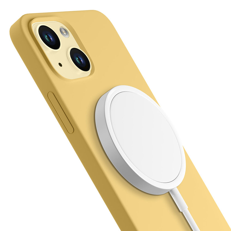Apple iPhone 15 Plus - 3mk Hardy Silicone MagCase Yellow
