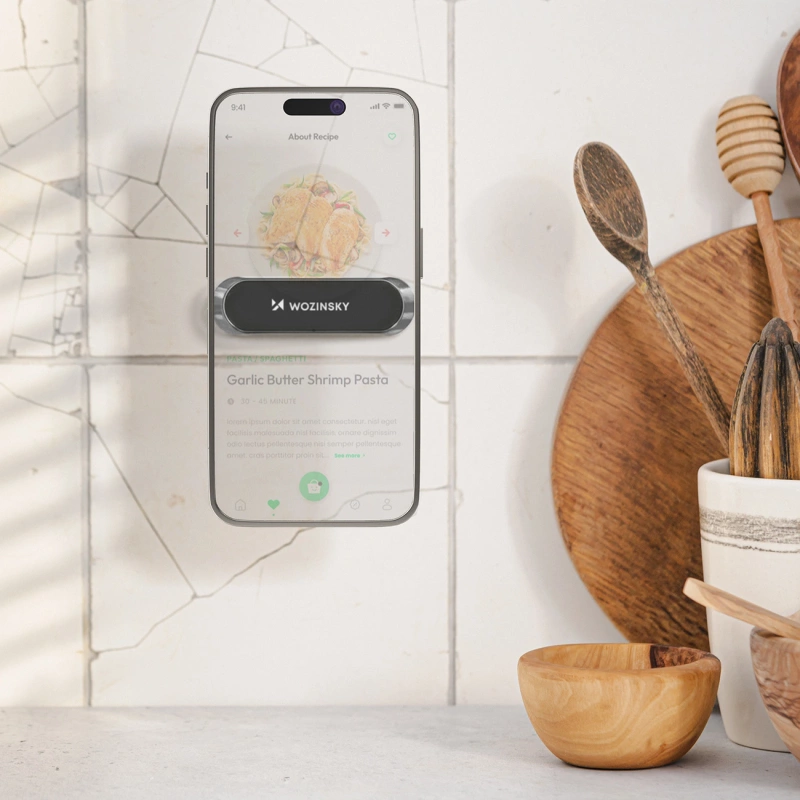 Wozinsky samoprzylepny magnetyczny uchwyt samochodowy na deskę rozdzielczą czarny (WMH-01)