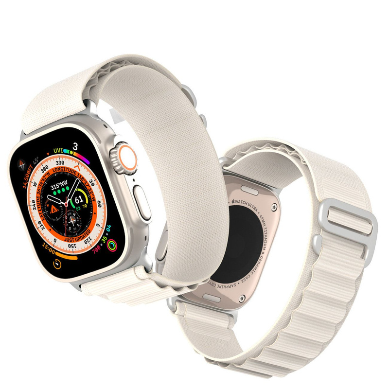 Sport-Schnallenarmband für Apple Watch 8/7/6/SE/5/4/3/2/1 (41, 40, 38 mm), Dux Ducis Armband GS-Version – Weiß