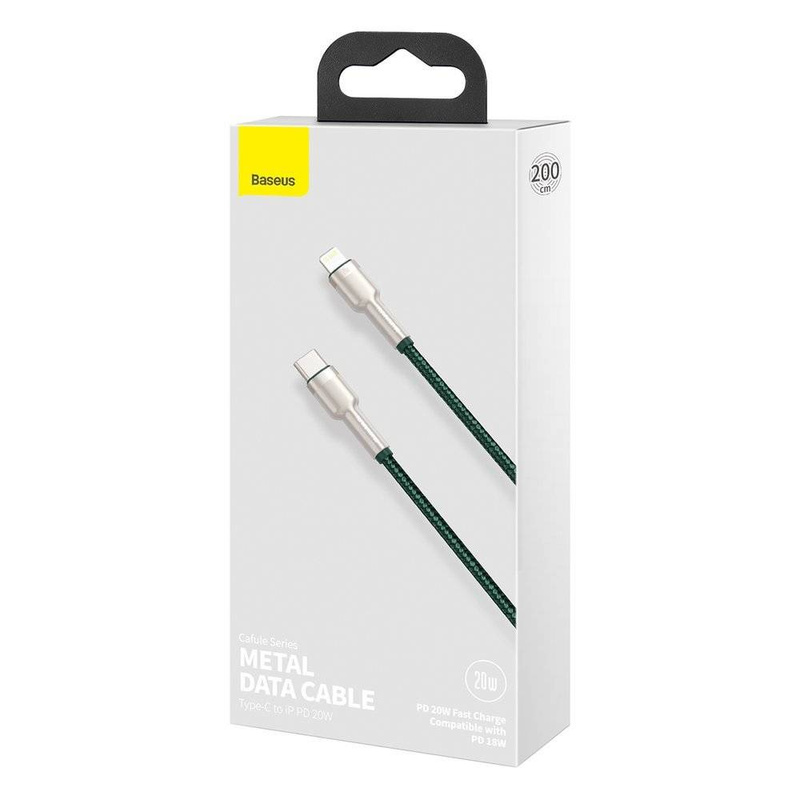 Baseus Cafule Series Metal Data Cable Type-C to iP PD 20W 2m Green