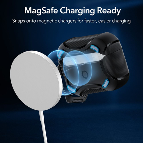 Case APPLE AIRPODS PRO ESR Cyber Armor Halolock MagSafe black