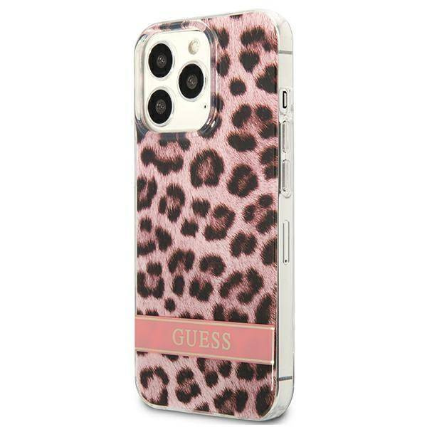 Schutzhülle IPHONE 13 PRO Guess Hardcase Leopard (GUHCP13LHSLEOP) rosa