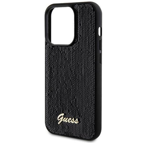 Guess nakładka do iPhone 13 Pro 6,1&quot; GUHCP13LPSFDGSK HC SEQUIN SCRIPT METAL czarna