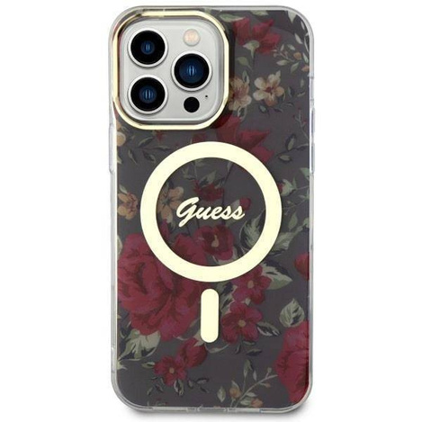 Guess GUHMP14XHCFWSA iPhone 14 Pro Max 6.7" green/khaki hardcase Flower MagSafe