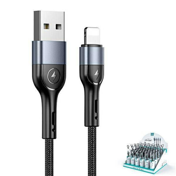 Kabel 2A 1m USB - Lightning Usams U55 SJ448ZJ01 (US-SJ448) SJ448USBSG01 czarny