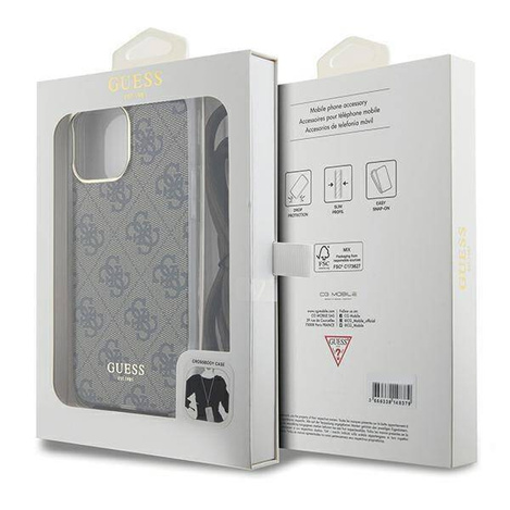 Guess Crossbody Cord 4G Print case for iPhone 15 Pro Max - brown