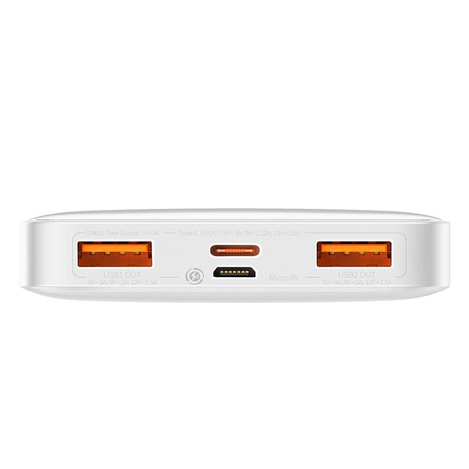 Powerbank Baseus Bipow 10000mAh, 2xUSB, USB-C, 20W (biały)