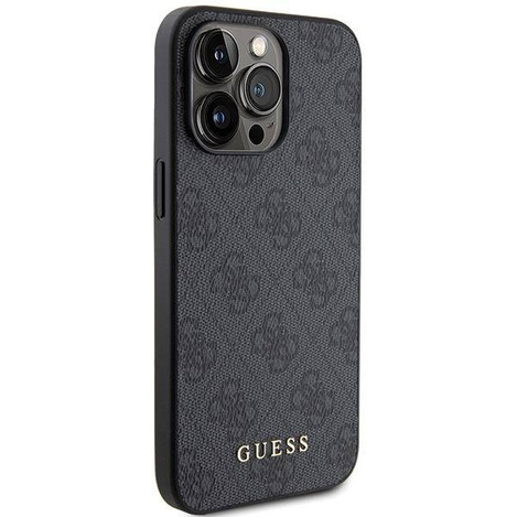 Guess 4G Metal Gold Logo Hülle für iPhone 15 Pro Max – Grau
