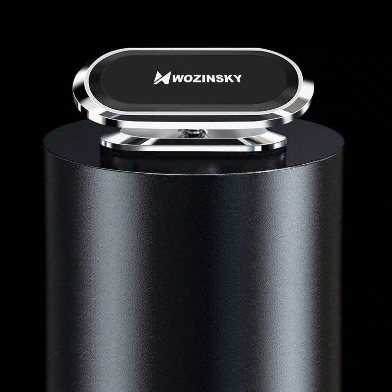Wozinsky samoprzylepny magnetyczny uchwyt samochodowy 360 na deskę rozdzielczą srebrny (WMH-06)