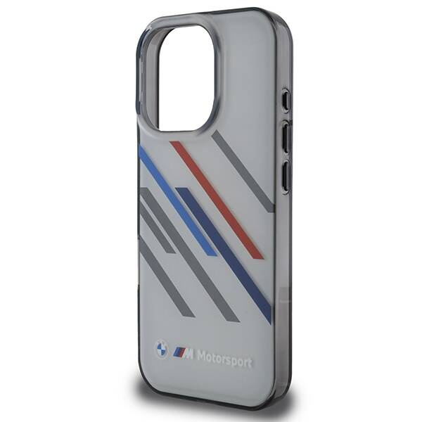 Original Case IPHONE 16 PRO MAX BMW Hardcase Motosport IML Random Stripes (BMHCP16X23HTRAG) gray