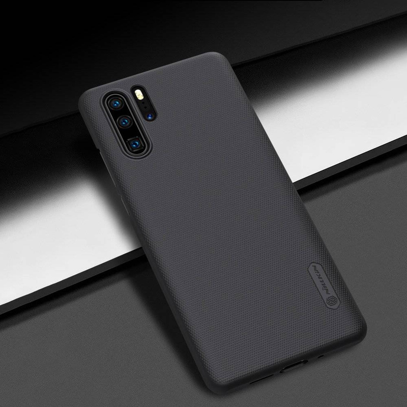 Nillkin Super Frosted Shield wzmocnione etui pokrowiec + podstawka Huawei P30 Pro czarny