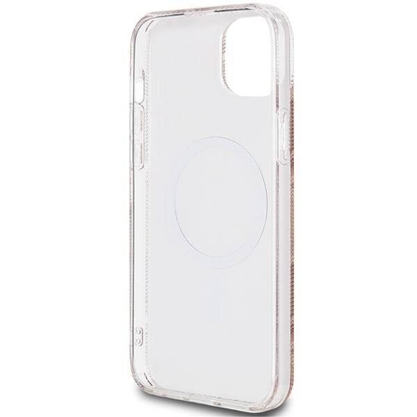 Oryginalne Etui GUESS Hardcase GUHMP15SHGCUSTGW do iPhone 15 (Kompatybilny z Magsafe / IML GCUBE / brązowy)