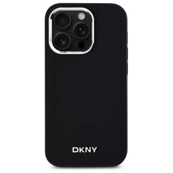 Original Handyhülle IPHONE 14 PRO DKNY Hardcase Plain Logo MagSafe (DKHMP14LPSCMCLK) schwarz
