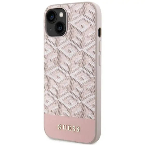Guess GUHMP14SHGCFSEP iPhone 14 6,1" rosa/rosa Hartschale GCube Stripes MagSafe
