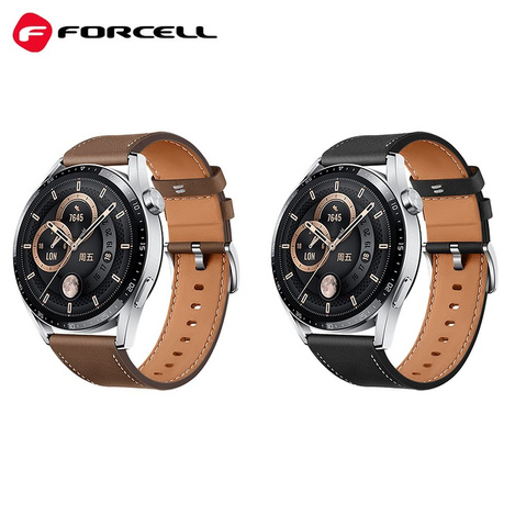 Pasek do Samsung Galaxy Watch Forcell F-Design FS21 skóra ekologiczna 22 mm brązowy