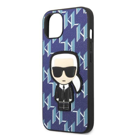 Oryginalne Etui IPHONE 13 MINI Karl Lagerfeld Hardcase Monogram Ikonik Patch niebieskie