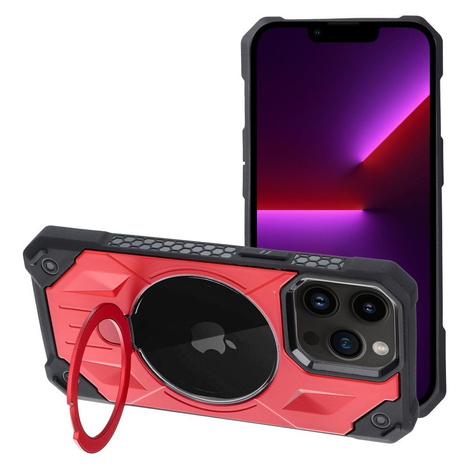 Futerał Armor Mag Cover kompatybilny z MagSafe do IPHONE 13 PRO MAX czerwony