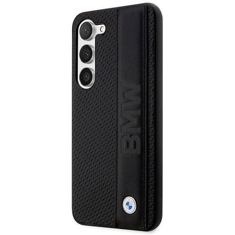 Case BMW BMHCS23M22RDPK S23+ S916 black/black hardcase Leather Textured &amp; Stripe