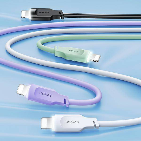 USAMS Kabel lightning Fast Charging 2,4A Lithe Series 1,2m czarny/black SJ565USB01(US-SJ565)