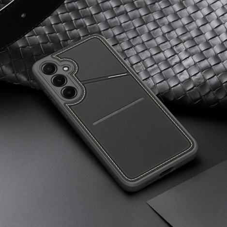 Dux Ducis Rafi II Hülle für Samsung Galaxy S25+ mit Ständer und Geldbörse – Schwarz