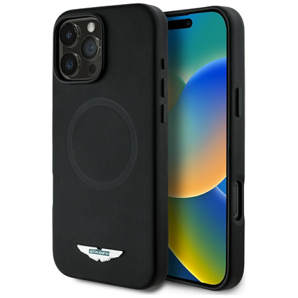 Etui Aston Martin HC FW Logo do iPhone 16 Pro Max MagSafe czarny