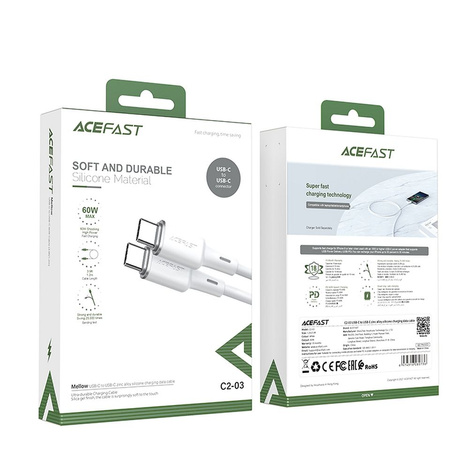 Acefast Kabel USB Typ C - USB Typ C 1,2m, 60W (20V / 3A) weiß (C2-03 weiß)