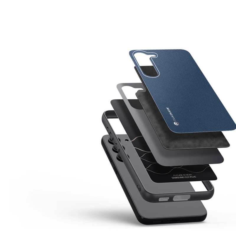 Dux Ducis Fino Hülle Samsung Galaxy S23+ Hülle mit Silikonrahmen blau