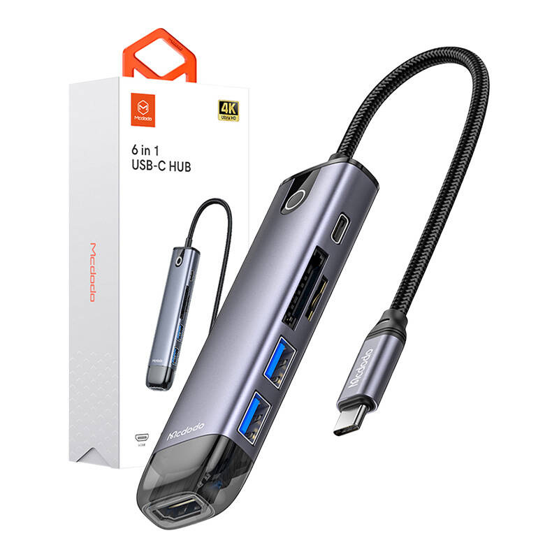 Hub USB-C Mcdodo HU-7420 6w1 (USB-C, HDMI, VGA, USB3.0*2, USB3.0*2, SD, TF)