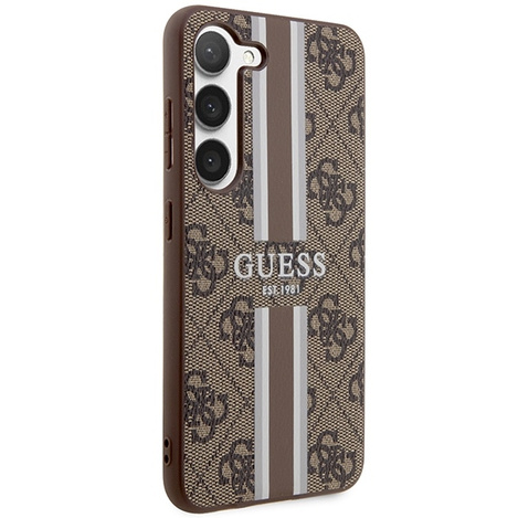 Guess 4G Printed Stripe - Etui Samsung Galaxy S23 (brązowy)
