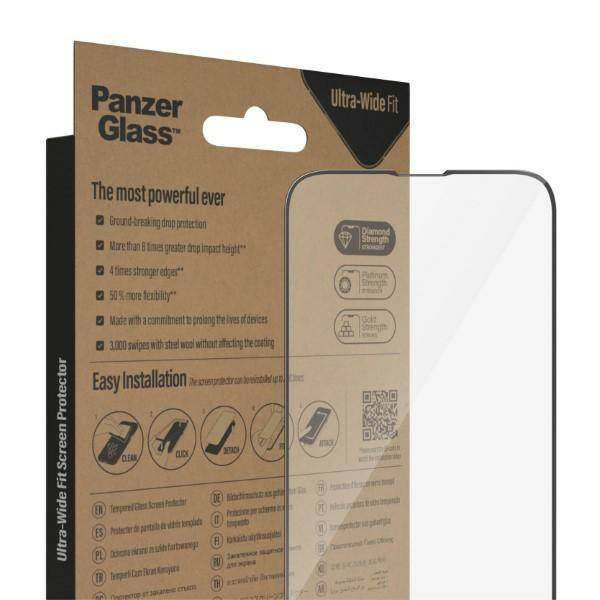 Tempered Glass 5D IPHONE 14 / 13 PRO / 13 PanzerGlass Ultra-Wide Fit Screen Protection CamSlider Antibacterial Easy Aligner Included (P2783)