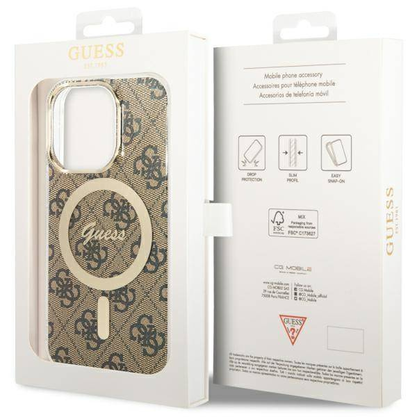 Guess GUHMP13LH4STW iPhone 13 Pro / 13 6.1" brown/brown hardcase 4G MagSafe