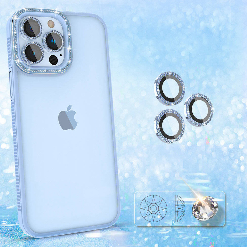 Kingxbar Sparkle Series Hülle iPhone 13 Pro Max mit blauer Kristallrückseite